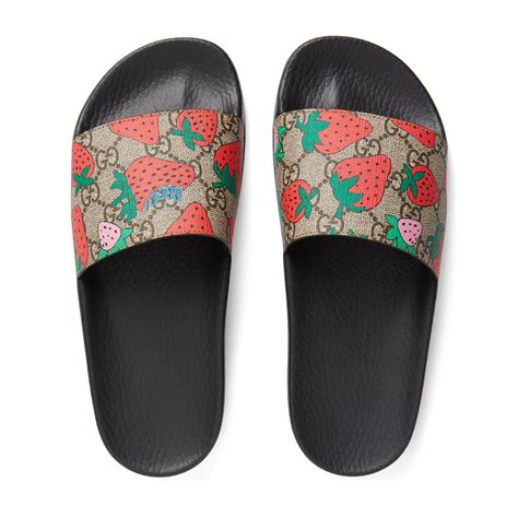 women's gucci pool slides|gucci slides women strawberry.